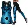 Carolina Panthers Women's Hollow Out Tank Top + Legging PD32