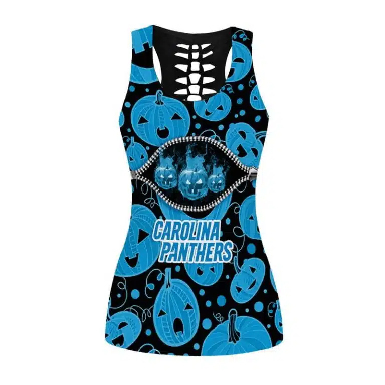Carolina Panthers Women's Hollow Out Tank Top + Legging KW74 - Image 2