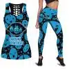 Carolina Panthers Women's Hollow Out Tank Top + Legging KW74