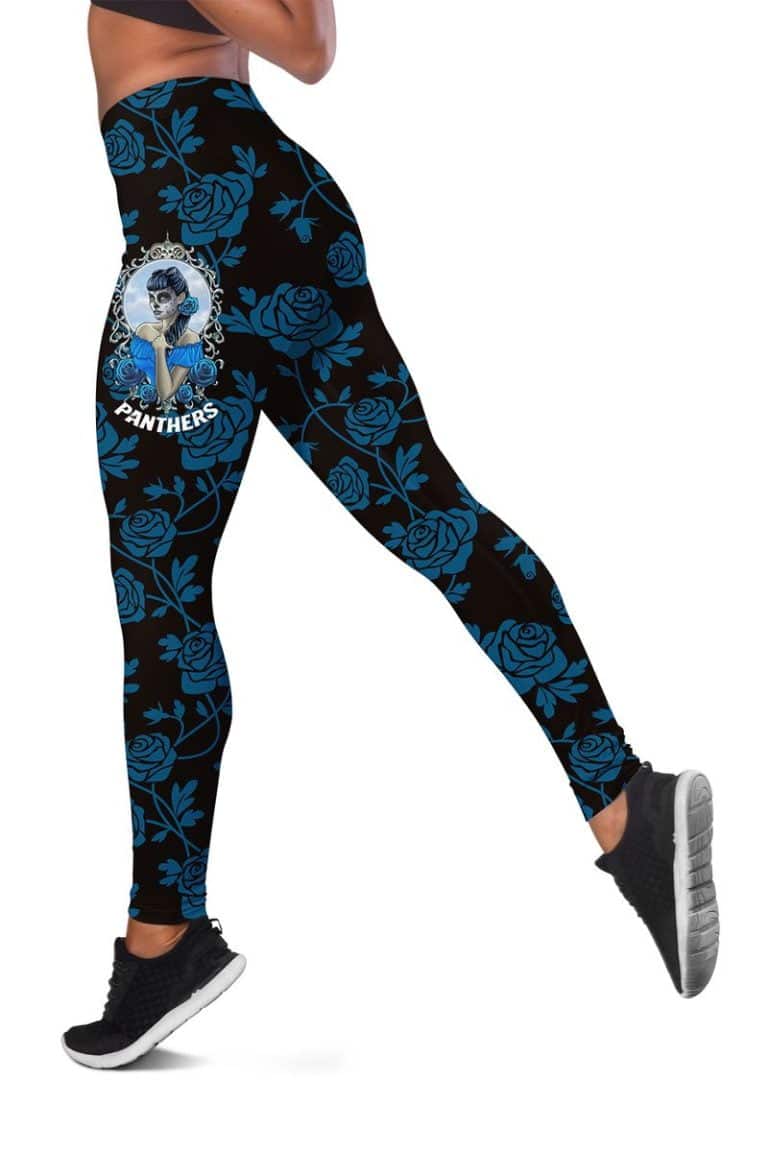 Carolina Panthers Women's Hollow Out Tank Top + Legging UY74 - Image 3