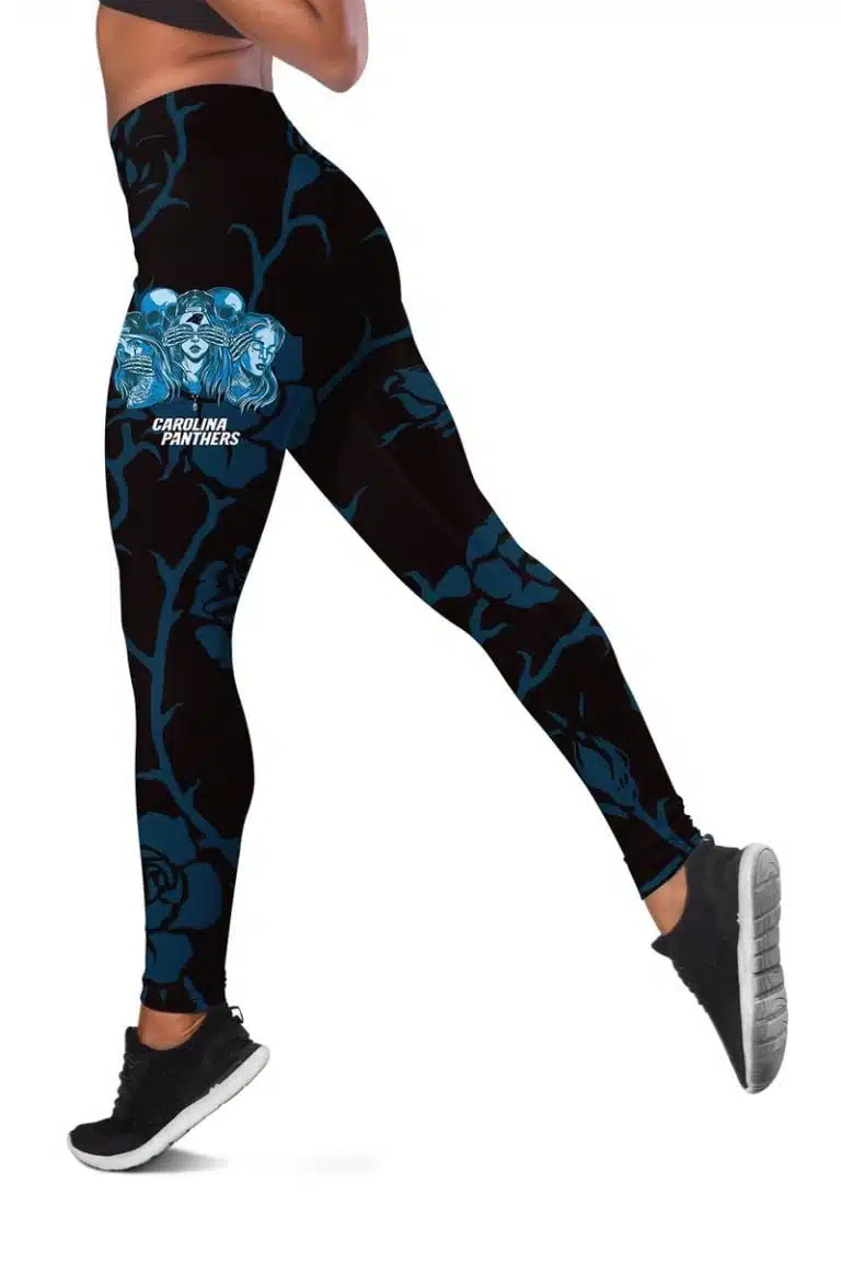 Carolina Panthers Women's Hollow Out Tank Top + Legging IR33 - Image 3