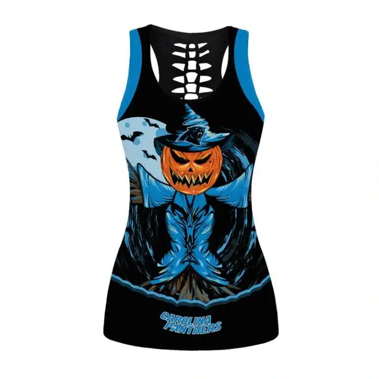 Carolina Panthers Women's Hollow Out Tank Top + Legging IW47 - Image 2