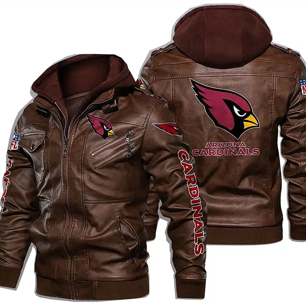 Arizona Cardinals Leather Jacket UW76 - Image 2