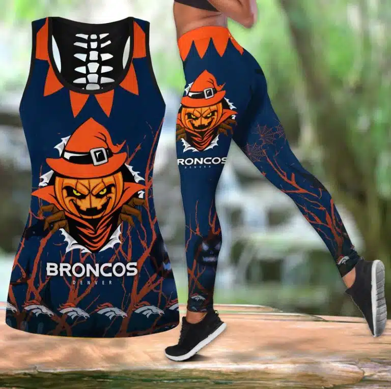 Denver Broncos Women's Hollow Out Tank Top + Legging TF13