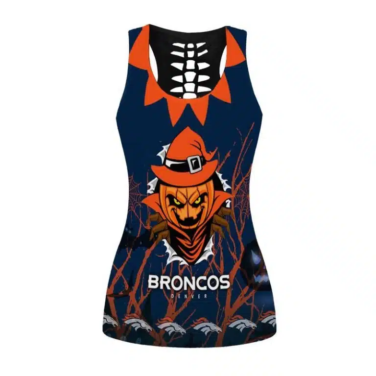 Denver Broncos Women's Hollow Out Tank Top + Legging TF13 - Image 2