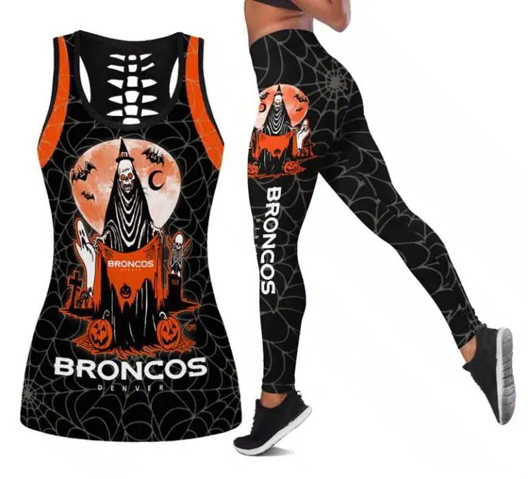 Denver Broncos Women's Hollow Out Tank Top + Legging KR49