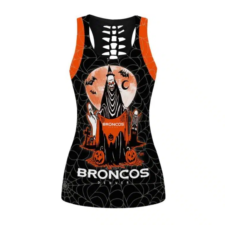 Denver Broncos Women's Hollow Out Tank Top + Legging KR49 - Image 2