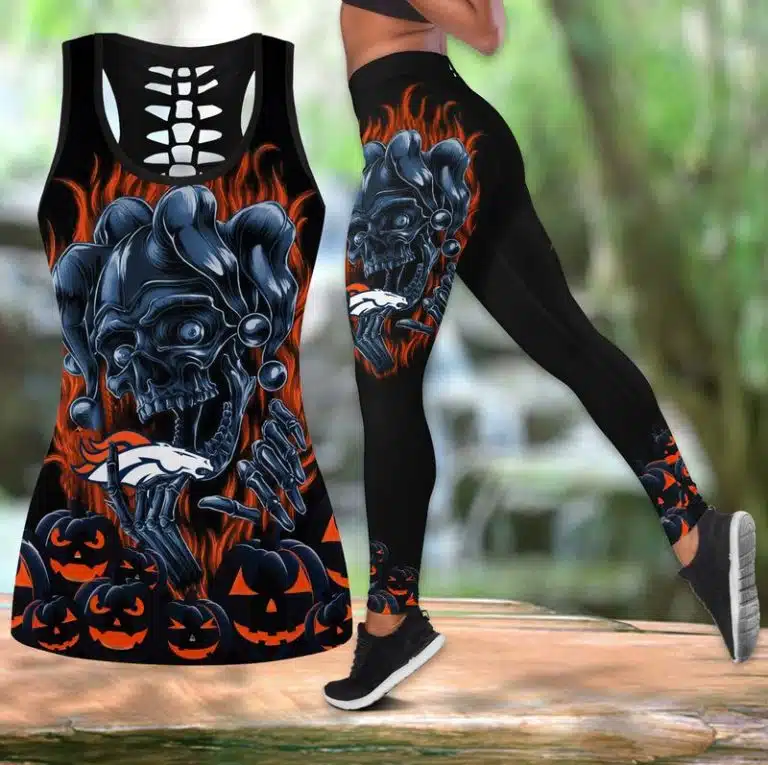 Denver Broncos Women's Hollow Out Tank Top + Legging TF13