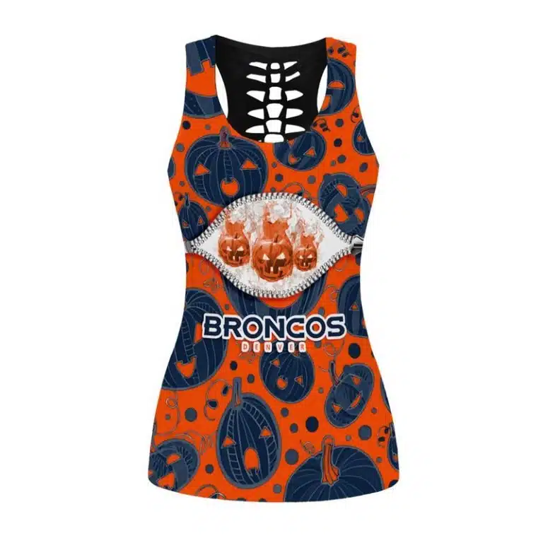 Denver Broncos Women's Hollow Out Tank Top + Legging KT58 - Image 2