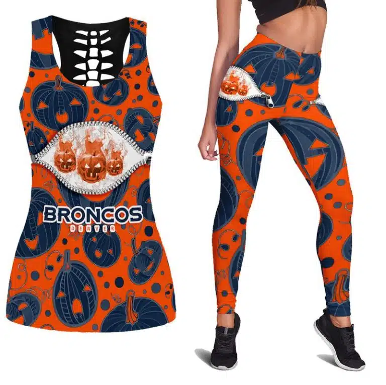 Denver Broncos Women's Hollow Out Tank Top + Legging KT58