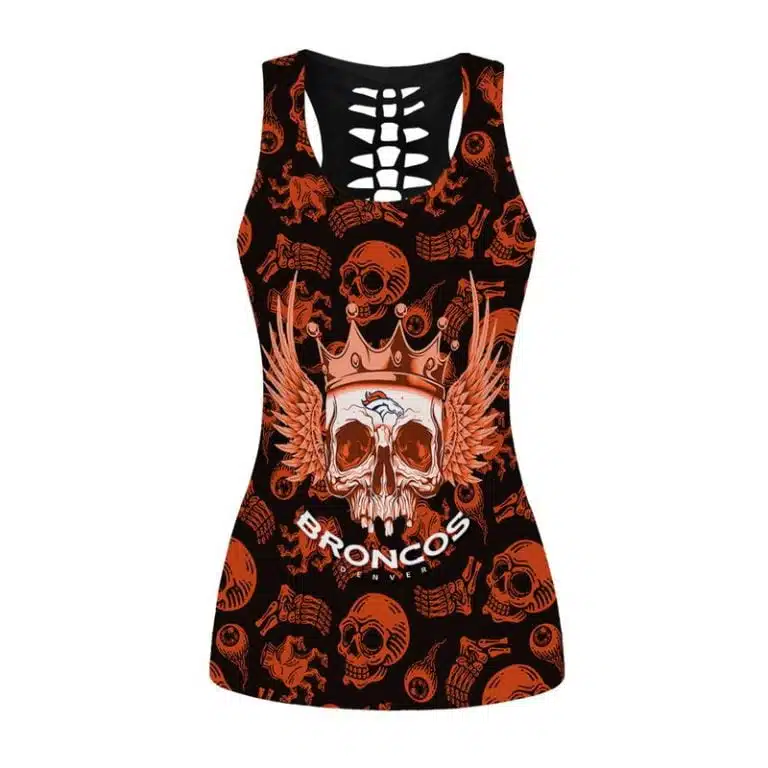 Denver Broncos Women's Hollow Out Tank Top + Legging OE55 - Image 2