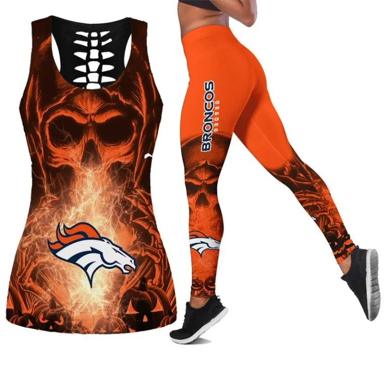 Denver Broncos Women's Hollow Out Tank Top + Legging LT13