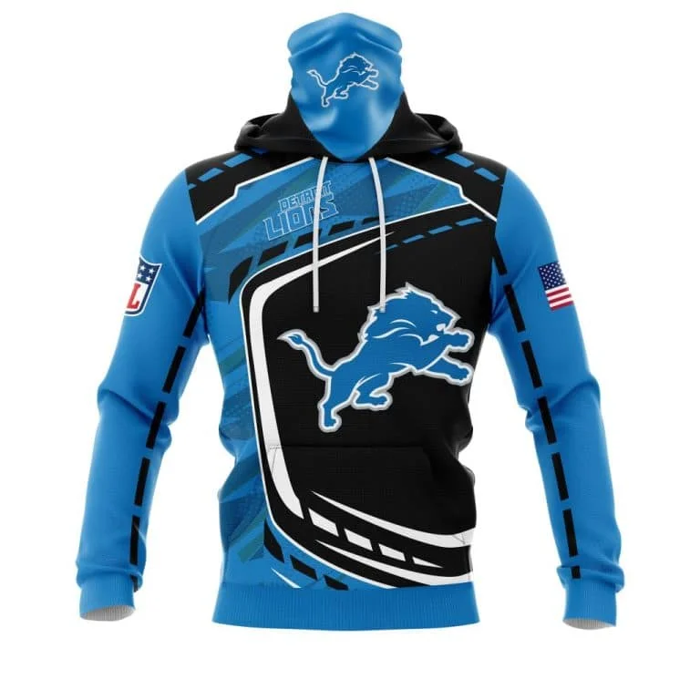 HOODIE MASK DETROIT LIONS | CUSTOM NAME | LIMITED EDITION