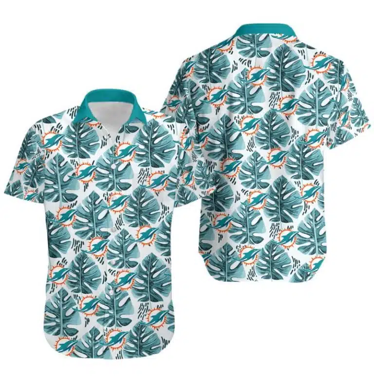 Combo Miami Dolphins Button-Up Shirt & Men Shorts YL97