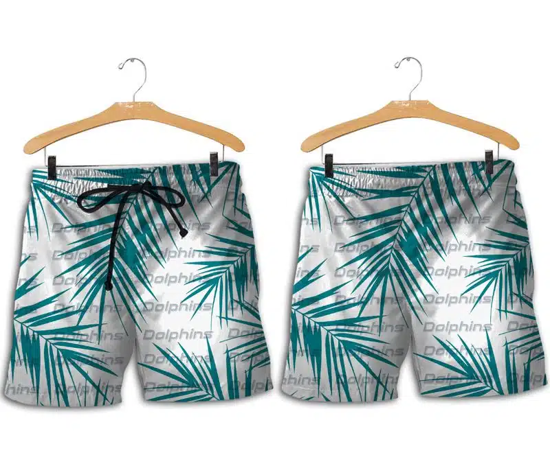 Combo Miami Dolphins Button-Up Shirt & Men Shorts EH15 - Image 2