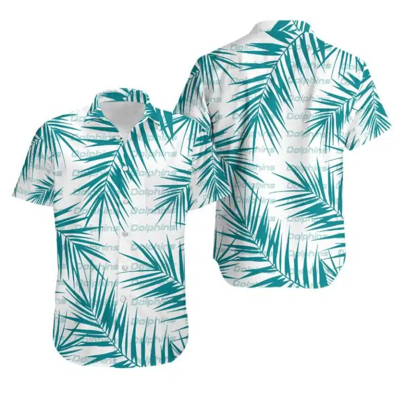 Combo Miami Dolphins Button-Up Shirt & Men Shorts EH15