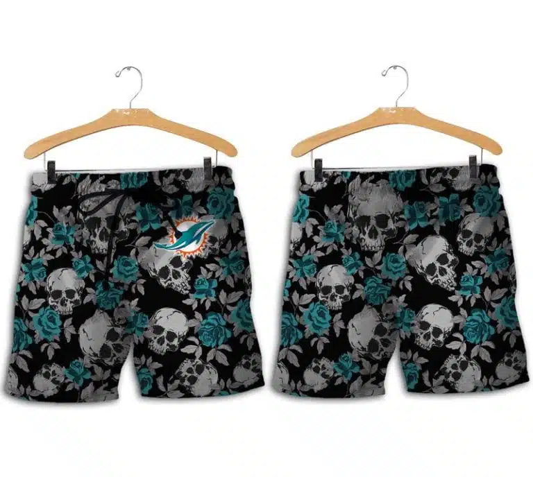Combo Miami Dolphins Button-Up Shirt & Men Shorts DL73 - Image 2