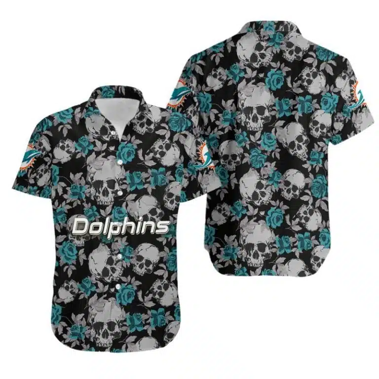 Combo Miami Dolphins Button-Up Shirt & Men Shorts DL73