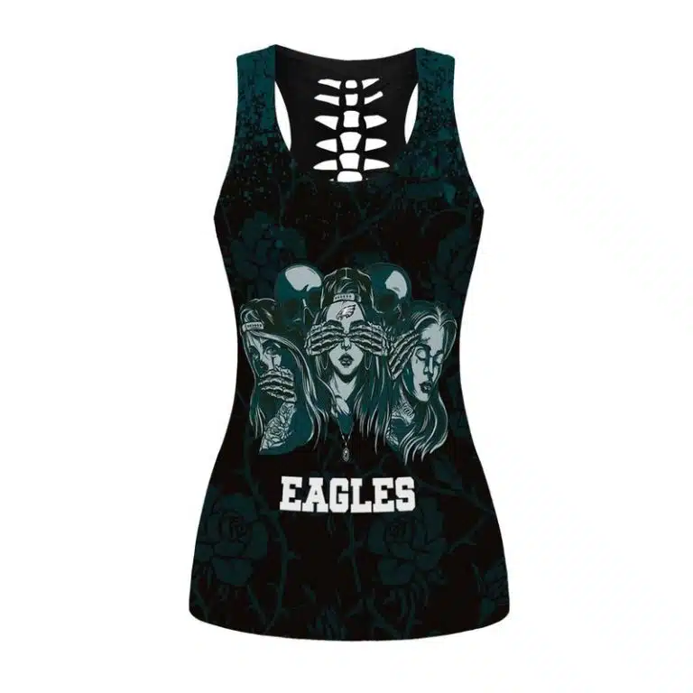 Philadelphia Eagles Women's Criss Cross Tank Top & Legging KR34 - Image 2