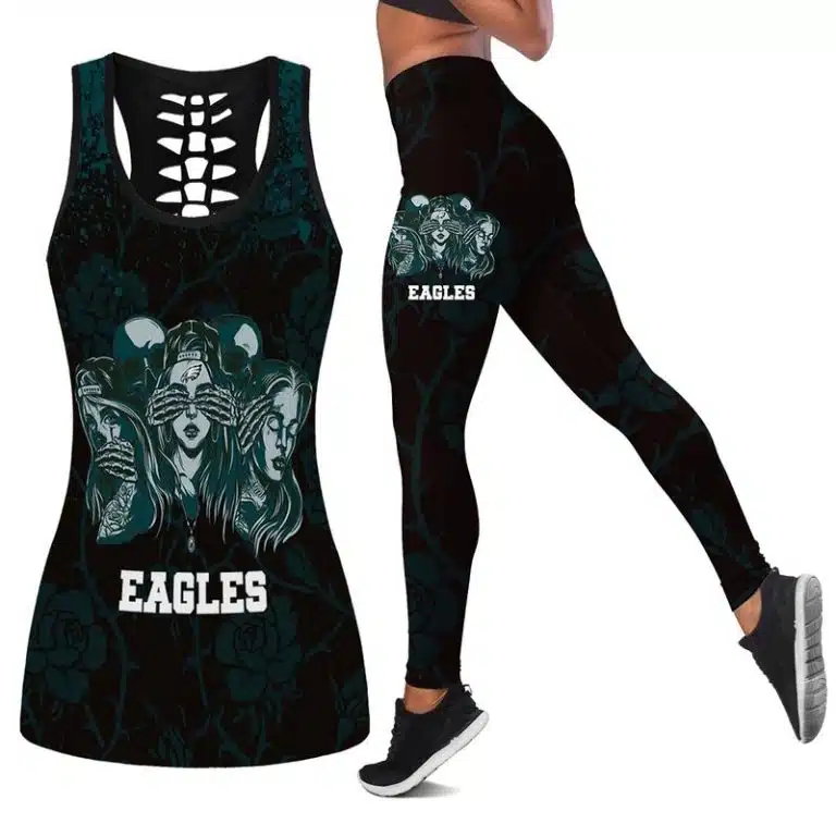 Philadelphia Eagles Women's Criss Cross Tank Top & Legging KR34