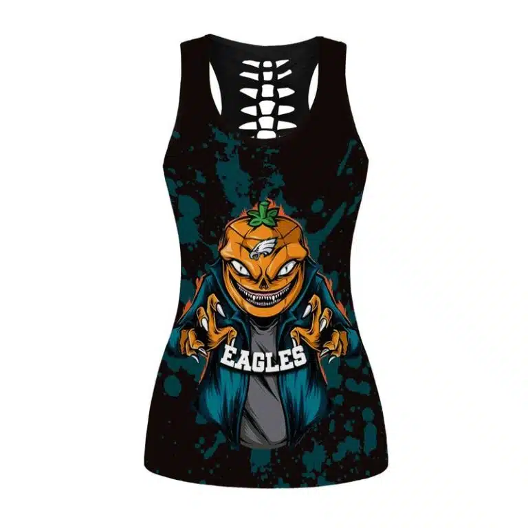 Philadelphia Eagles Women's Criss Cross Tank Top & Legging EH54 - Image 2
