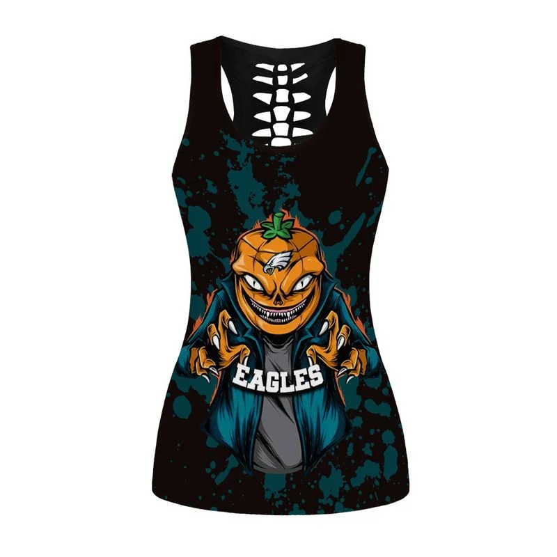 Philadelphia Eagles Women's Criss Cross Tank Top & Legging EH54 - Image 2