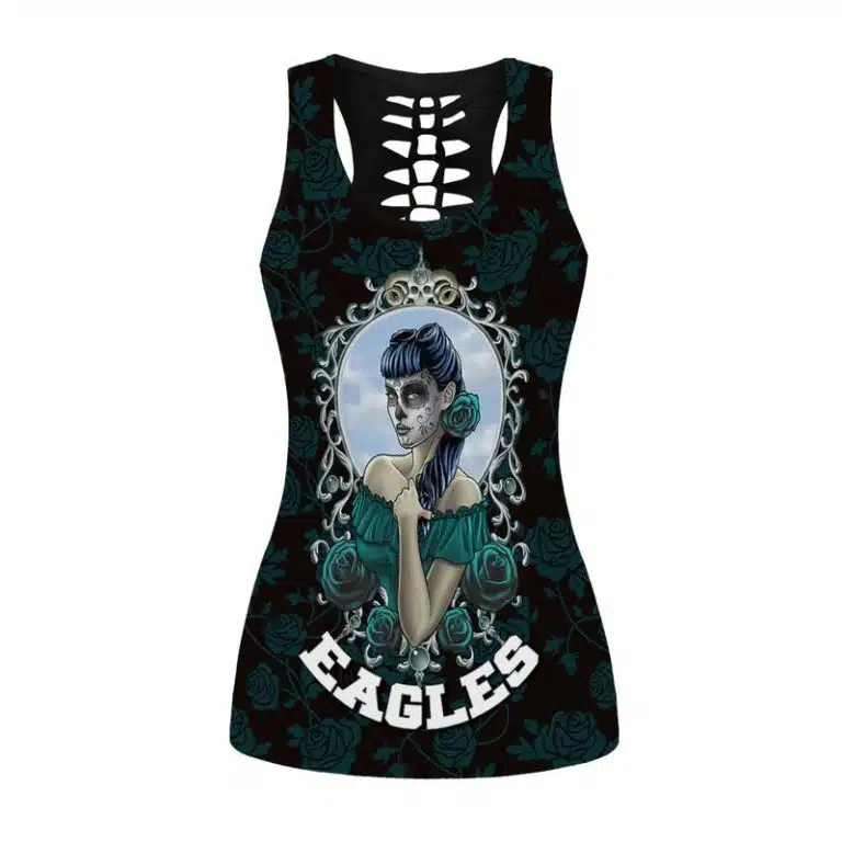 Philadelphia Eagles Women's Criss Cross Tank Top & Legging JW57 - Image 2