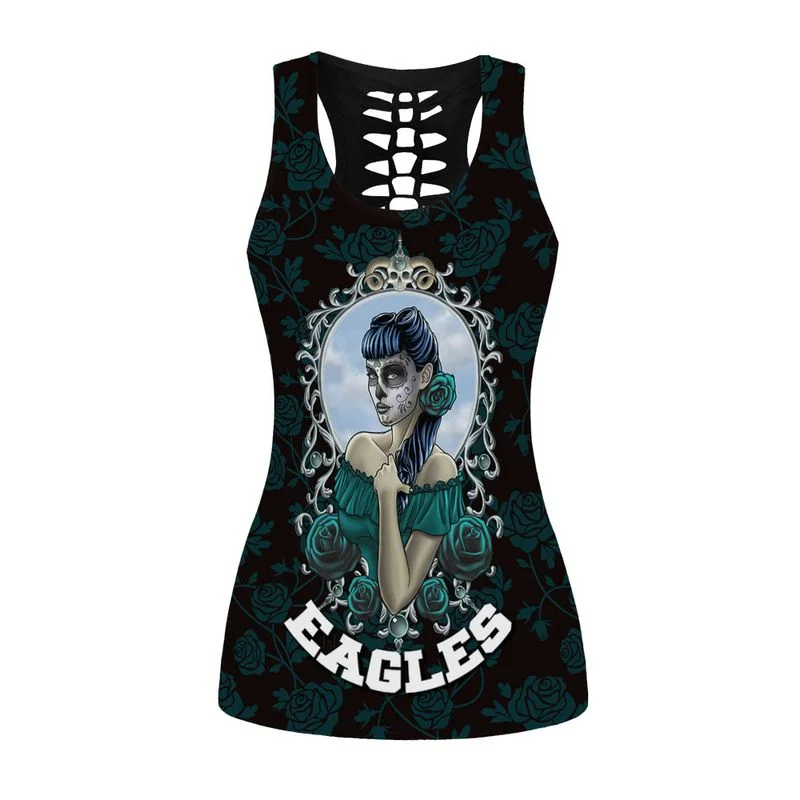 Philadelphia Eagles Women's Criss Cross Tank Top & Legging JW57 - Image 2