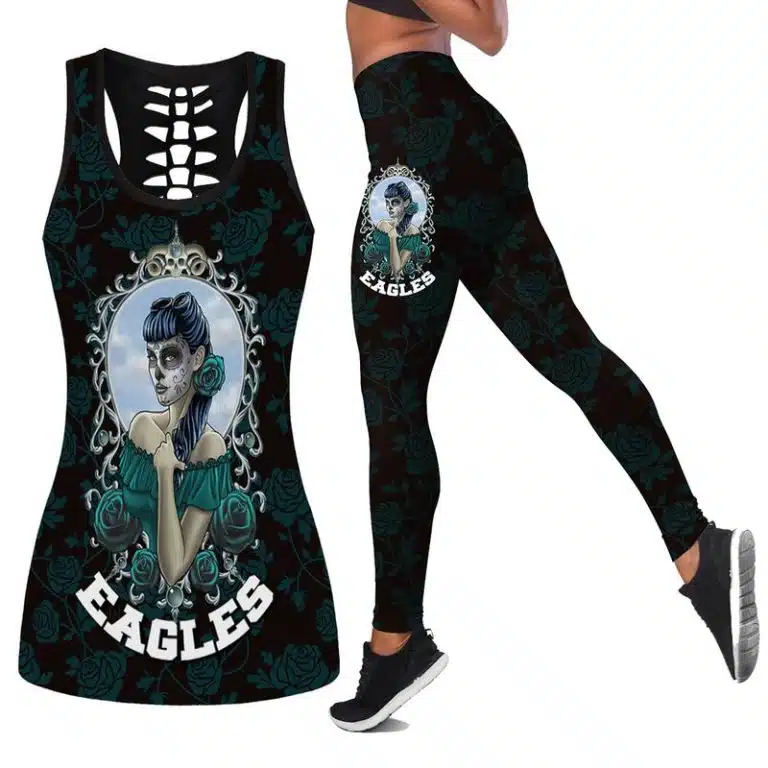 Philadelphia Eagles Women's Criss Cross Tank Top & Legging JW57