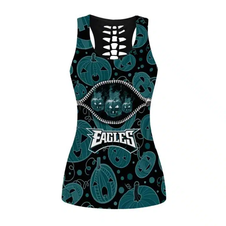 Philadelphia Eagles Women's Criss Cross Tank Top & Legging RH91 - Image 2