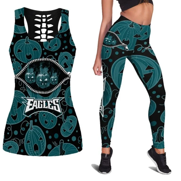 Philadelphia Eagles Women's Criss Cross Tank Top & Legging RH91
