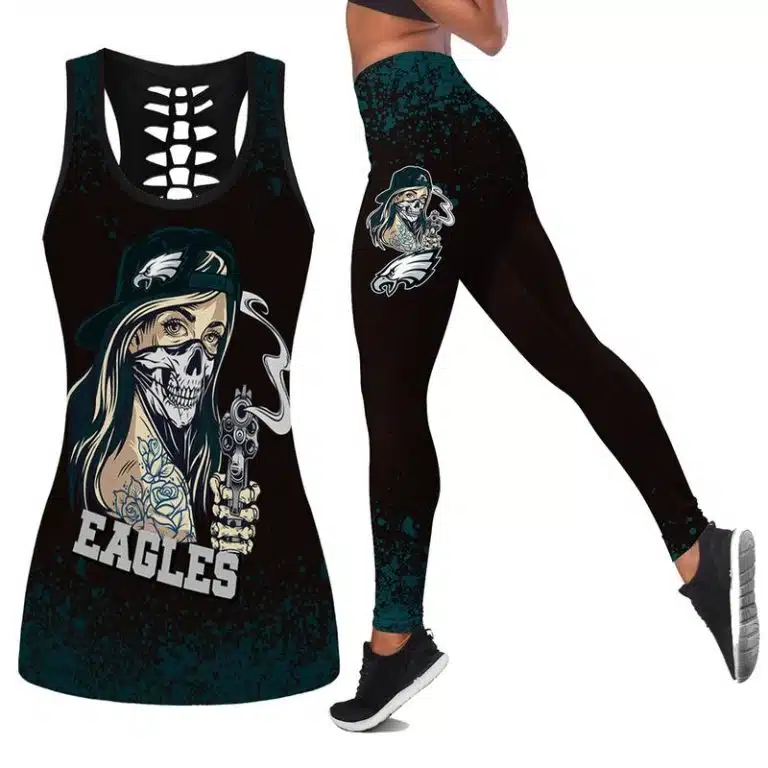Philadelphia Eagles Women's Criss Cross Tank Top & Legging TV57