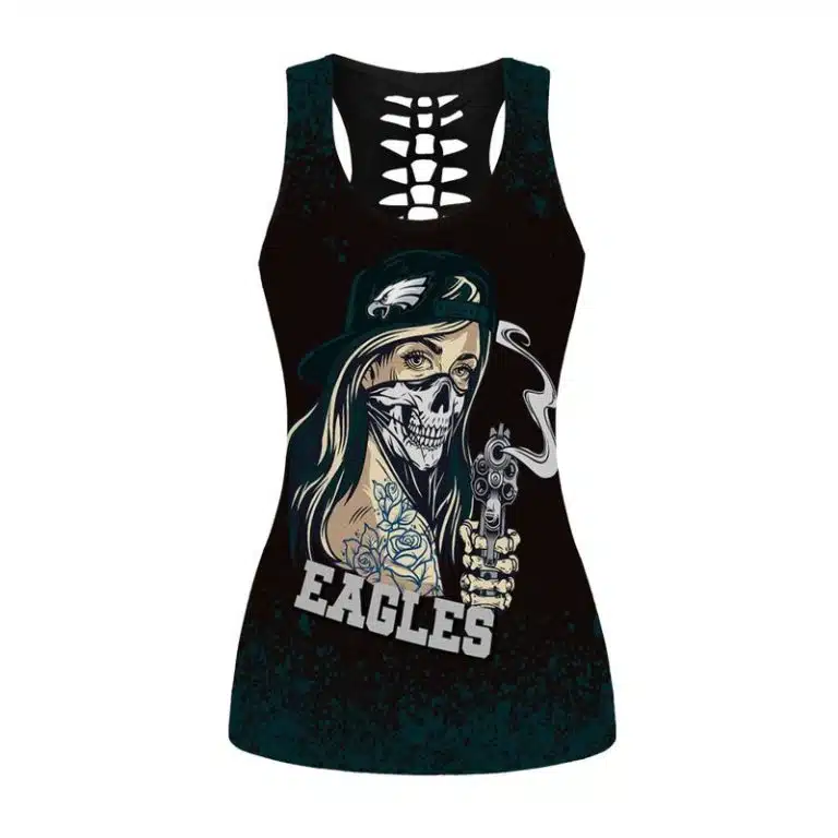Philadelphia Eagles Women's Criss Cross Tank Top & Legging TV57 - Image 2
