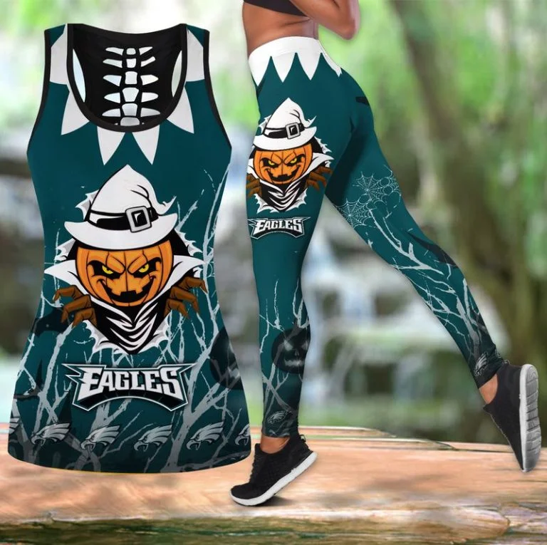 Philadelphia Eagles Women's Criss Cross Tank Top & Legging TU71