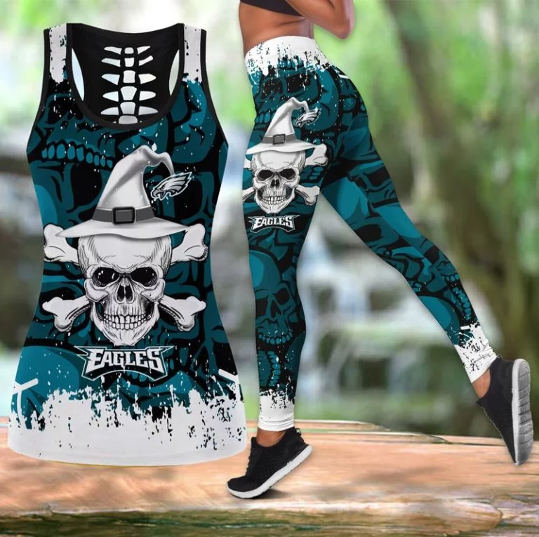Philadelphia Eagles Women's Criss Cross Tank Top & Legging IR73