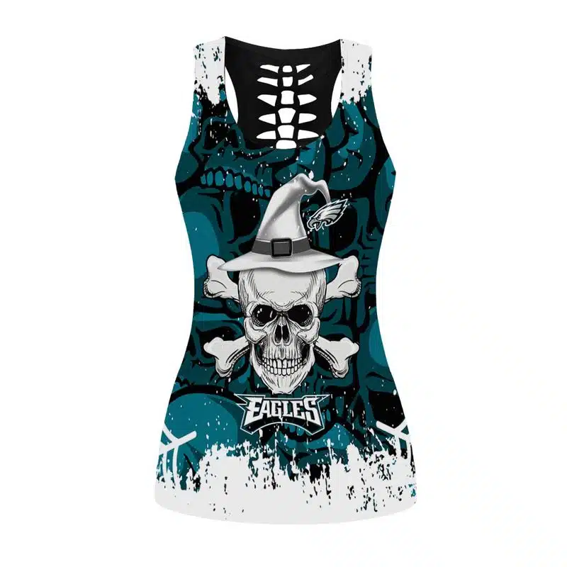 Philadelphia Eagles Women's Criss Cross Tank Top & Legging IR73 - Image 2