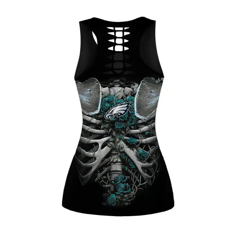 Philadelphia Eagles Women's Criss Cross Tank Top & Legging EJ71 - Image 2