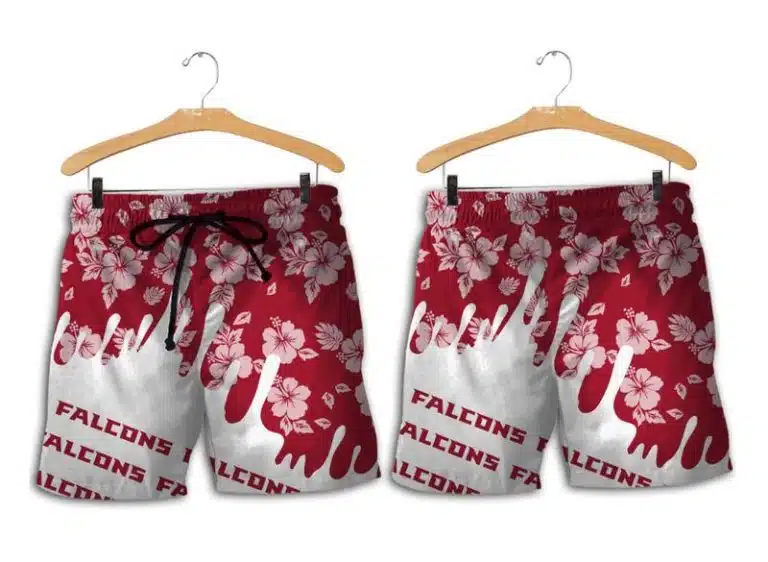 Combo Atlanta Falcons Button-Up Shirt & Men Shorts KY73 - Image 2