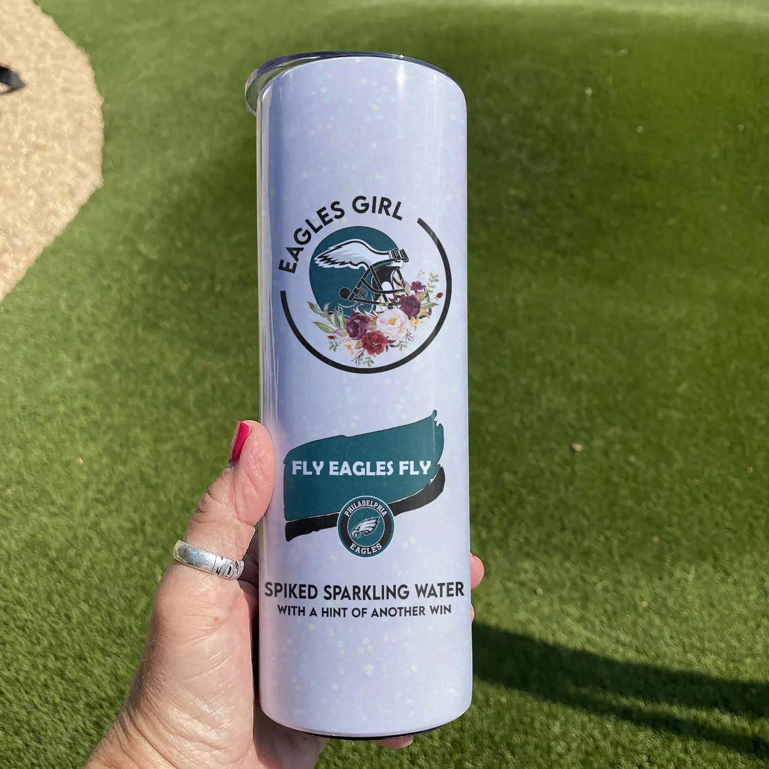 Νfl24-Philadelphia Eagles Girl Glitter Tumbler Cup 20oz & 30oz - Image 3