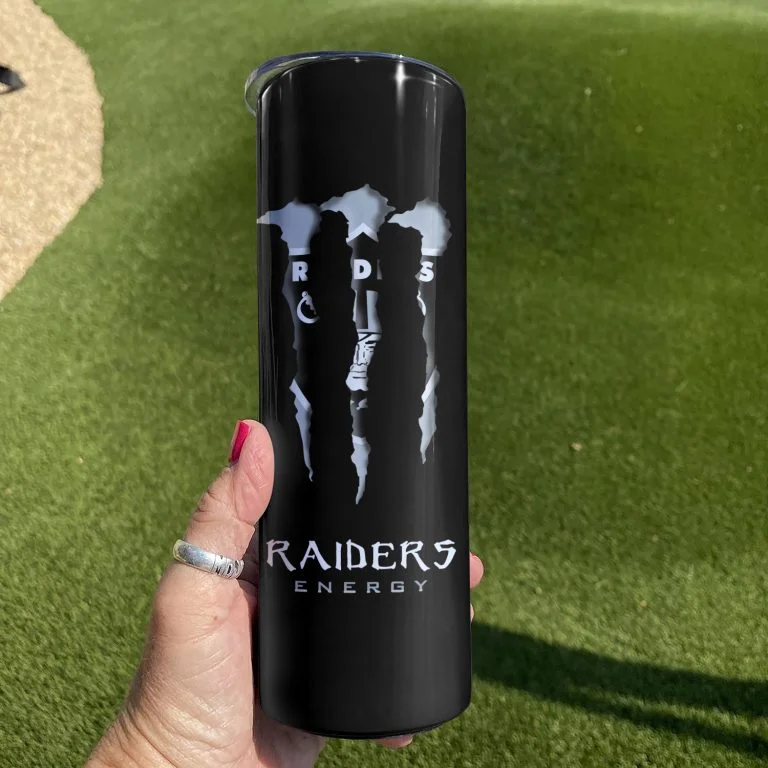 Νfl23-Limited Raiders Skinny Tumbler Cup 20OZ & 30OZ - Image 3