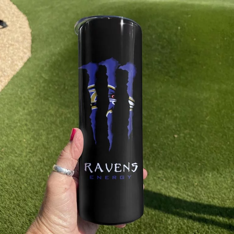 ΝFL03-Limited Edition Ravens Skinny Tumbler Cup 20oz & 30oz - Image 2