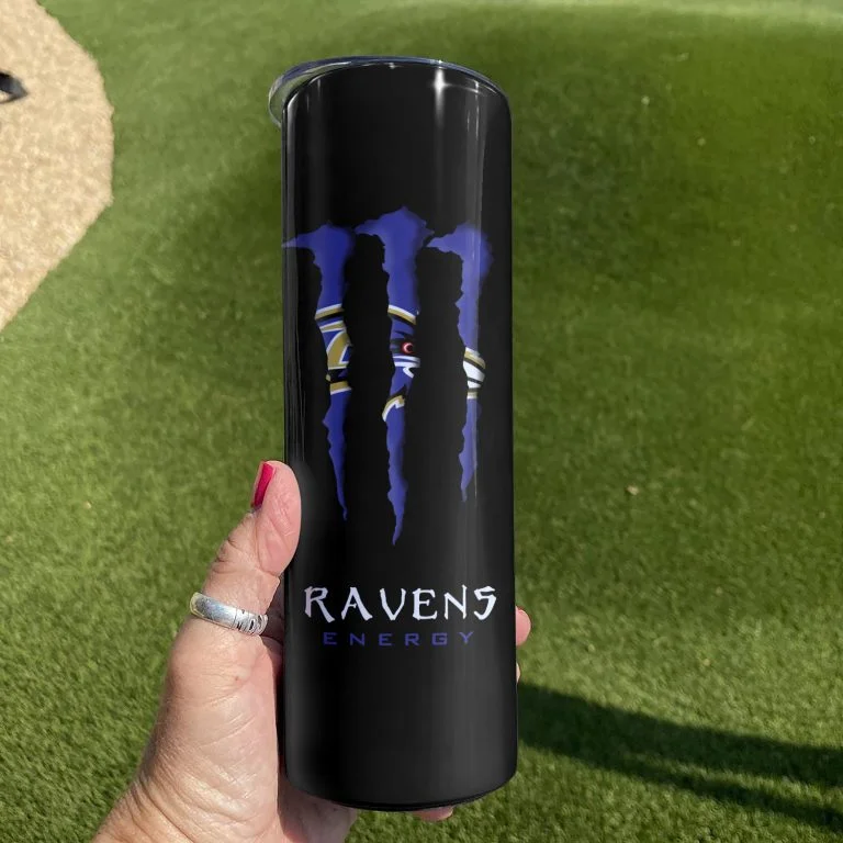 ΝFL03-Limited Edition Ravens Skinny Tumbler Cup 20oz & 30oz - Image 4