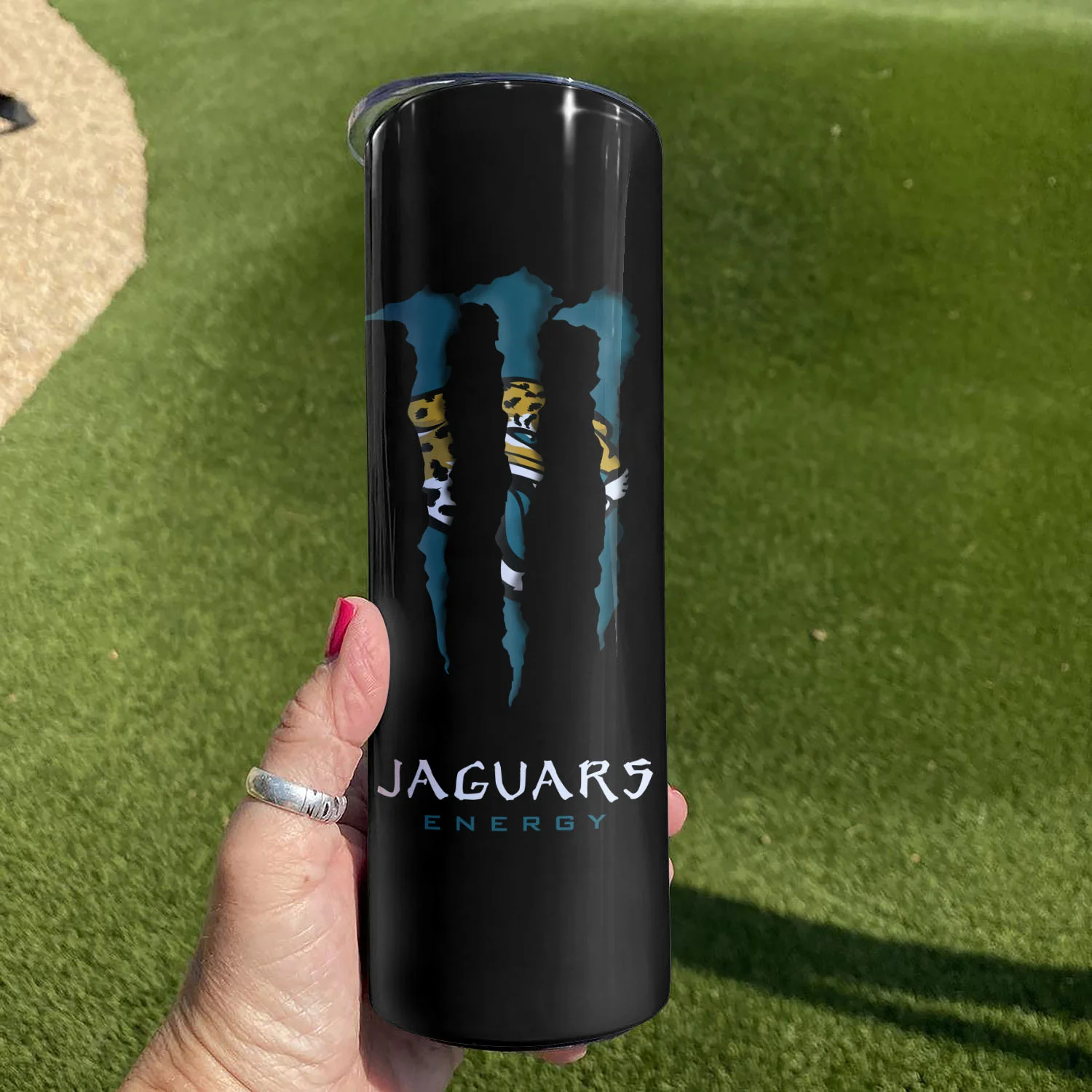 Νfl15-Limited Edition Jacksonville Jaguars Skinny Tumbler Cup 20oz & 30oz - Image 3