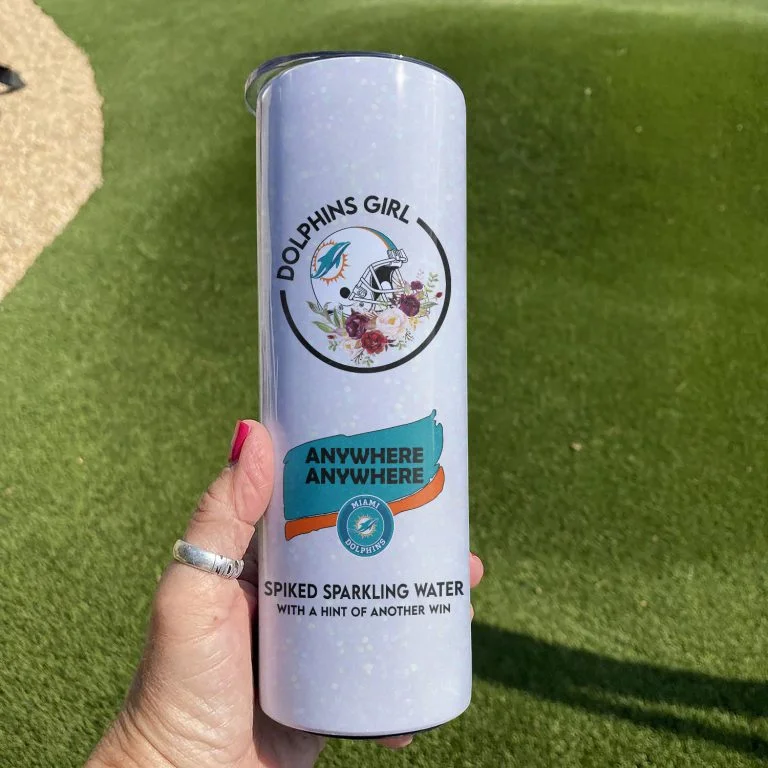 ΝFL17-Miami Dolphins Girl Glitter Tumbler Cup 20oz & 30oz - Image 3