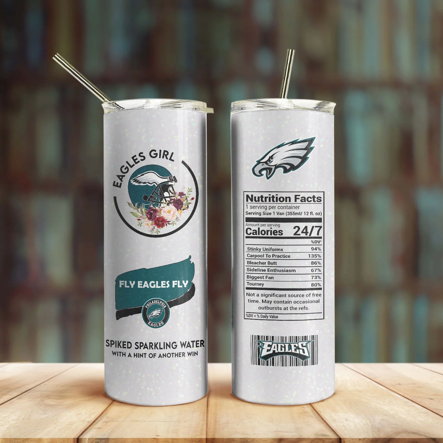 Νfl24-Philadelphia Eagles Girl Glitter Tumbler Cup 20oz & 30oz