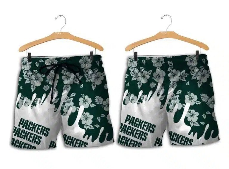 Combo Green Bay Packers Button-Up Shirt & Men Shorts EL74 - Image 2