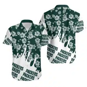 Combo Green Bay Packers Button-Up Shirt & Men Shorts EL74