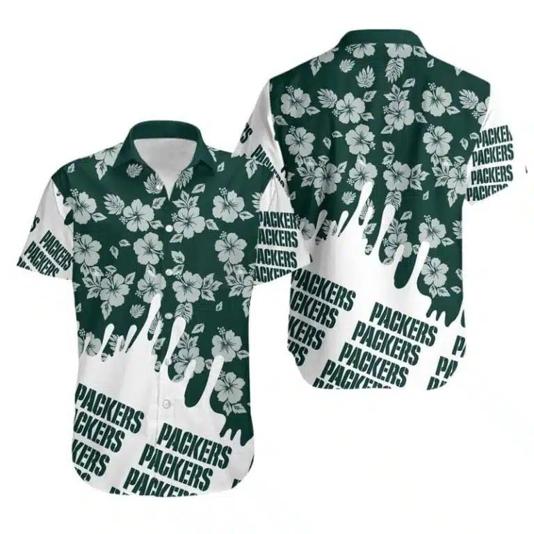 Combo Green Bay Packers Button-Up Shirt & Men Shorts EL74
