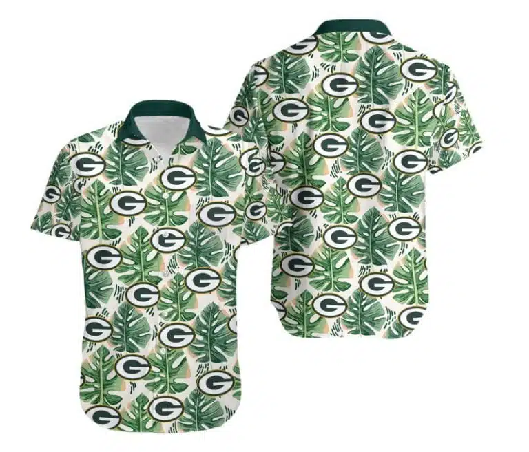 Combo Green Bay Packers Button-Up Shirt & Men Shorts IE54