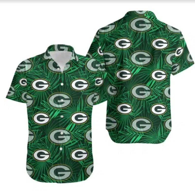 Combo Green Bay Packers Button-Up Shirt & Men Shorts UE46